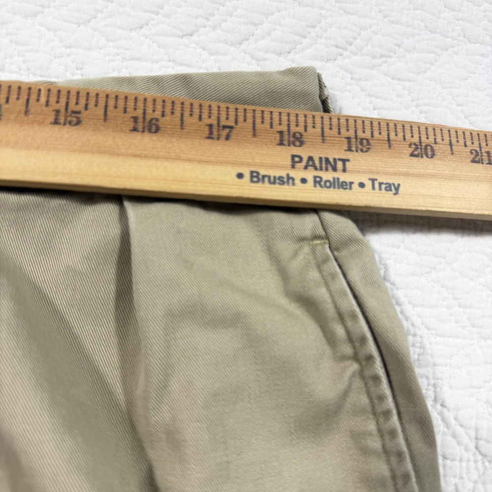 Vtg Polo Ralph Lauren Andrew Pant Mens Chinos 36x33 Pleated Cotton Khaki Tan EUC - Picture 6 of 11